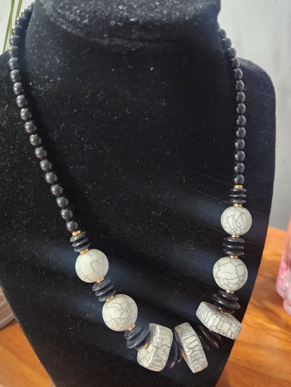 Stamped Japan Crackle Patterned Beads